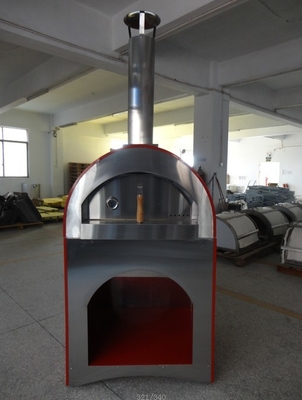 four mis le feu par bois en bois d'acier du four 201ss de pizza d'acier inoxydable de 840mm