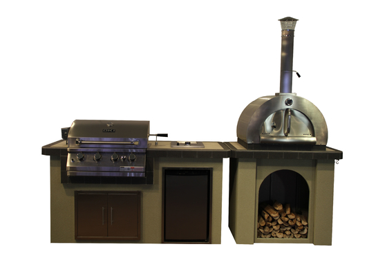 Four mis le feu en bois d'Oven Steel Wood Fired Pizza de pizza d'acier inoxydable des îles AGA