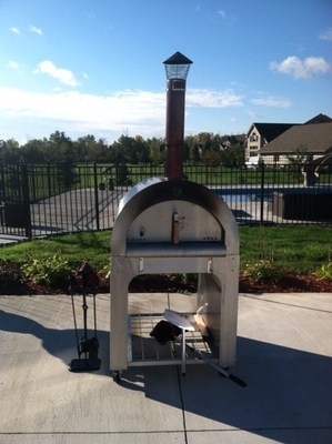 4 four mis le feu en bois de pizza d'Oven Outdoor 900mm de pizza d'acier inoxydable de roues