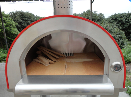 Four mis le feu en bois de pizza d'acier inoxydable