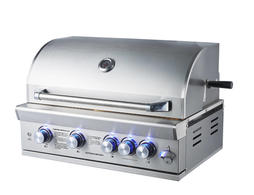 OEM noir de gril de gaz de jardin de l'émail CSA de porcelaine construit dans le gril de gaz de barbecue