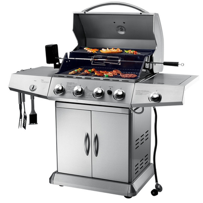 Gril noir de BARBECUE de gaz d'émail de porcelaine