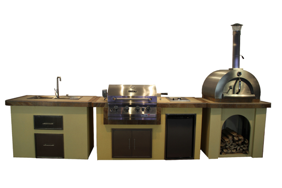 Four mis le feu en bois d'Oven Steel Wood Fired Pizza de pizza d'acier inoxydable des îles AGA