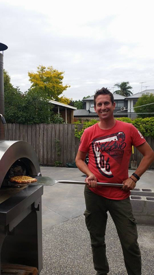4 four mis le feu en bois de pizza d'Oven Outdoor 900mm de pizza d'acier inoxydable de roues