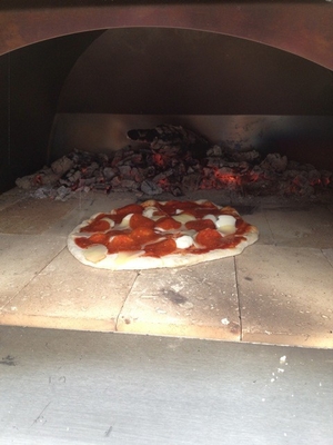 4 four mis le feu en bois de pizza d'Oven Outdoor 900mm de pizza d'acier inoxydable de roues