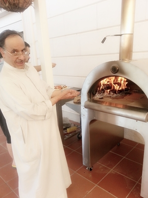 4 four mis le feu en bois de pizza d'Oven Outdoor 900mm de pizza d'acier inoxydable de roues