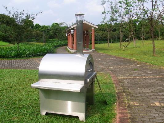 four mis le feu en bois extérieur épais 430 840mm de pizza d'acier inoxydable de 30mm