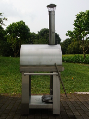 four mis le feu par bois d'acier de 410C CSA, fourneau en bois extérieur avec le four de pizza