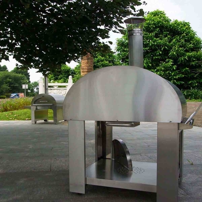 Four mis le feu en bois de pizza d'acier inoxydable