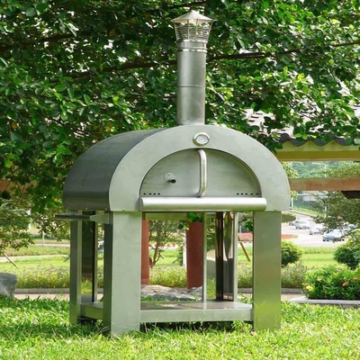 Four mis le feu en bois de pizza d'acier inoxydable